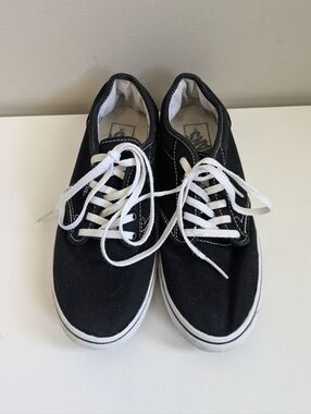 **2/$20 SALE - Classic Black And White Canvas Vans Sneakers